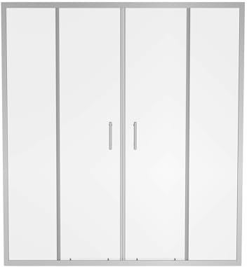 Aquariss 1600x1900mm Sliding Double Shower Enclosure for Wetroom Cubicle with 6mm Easy Clean Glass Shower Screen Door Chrome