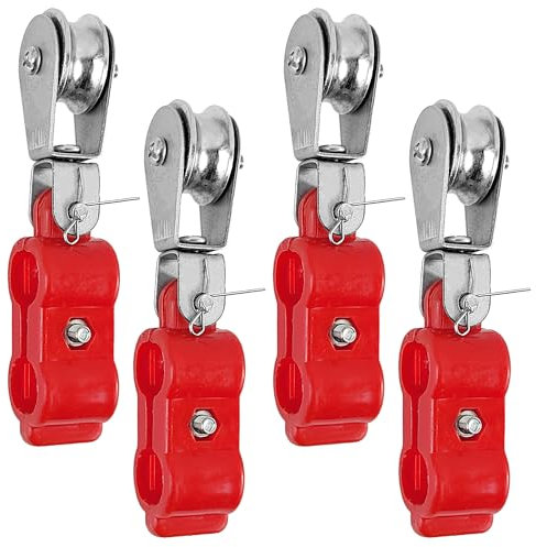 4 Stück Umlenkrollen für Seile, Halbkunststoff-Riemenscheibe Nr. 5, Erhältlich mit 10 mm Drahtseil Seilzug, 360-Grad-Drehung Seilrolle mit Kugellager, für Transport von Seilen und Kabeln