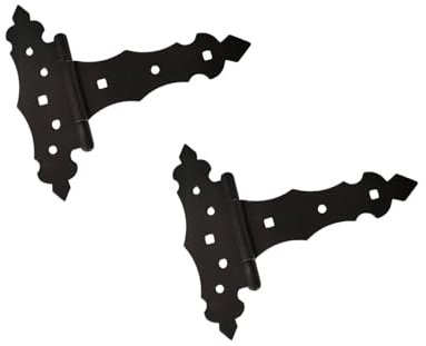 Kreuzgehänge Retro Antik Set Türbeschlag Ladenband Beschlag 150mm schwarz 2 Stück