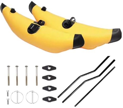 Yiju 2Pcs Kayak Stabilizer Float Kayak Outrigger Float, Float Barrel Kayak Accessories with Arms Rod for Kayaking Water Drifting, Yellow