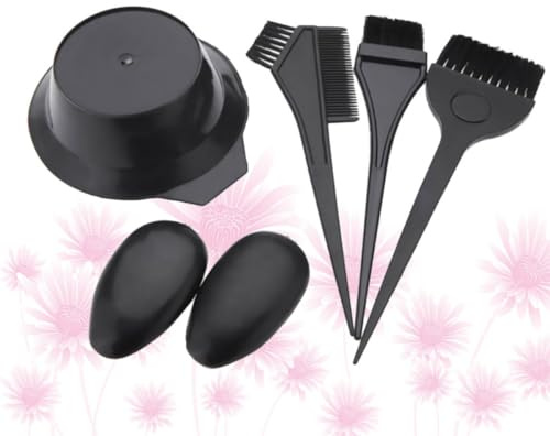 VILLCASE 1set Professional Hairdressing Tint Comb with Bowl and Brushes for Salon and Home DIY Hair Coloring Hair Dye Tool Kit for Quick and Styling Black