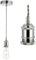 COZZY Vintage Ceiling Pendant Light Fitting, Light Grey Twisted Braided Flex,E27 Lamp Holder Suspended Pendant Light Fitting Kit-Chrome