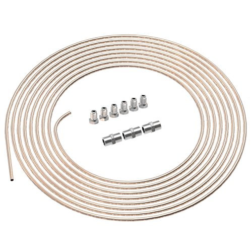 AUPROTEC 2m Bremsleitung Ø 4,75mm Kunifer mit ABE im SET + 6 Verschraubungen + 3 Verbinder M10 x 1 DIN 74 234 konform Kupfer-Nickel Bremsrohr im Sortiment für Bördel F