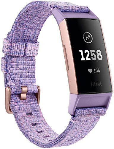 Fitbit Charge 3 NFC Special Edition Advanced Fitness Tracker with Heart Rate, Swim Tracking & 7 Day Battery - Rose-Gold/Lavender, One Size