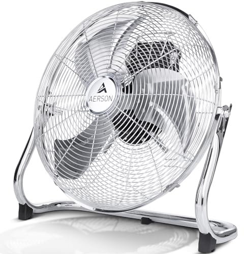 TRESKO AERSON Bodenventilator 30cm | Windmaschine mit 3-Leistungsstufen 55W | Standventilator Ventilator | hoher Luftdurchsatz | robuste Metallausführung | Neigungswinkel ca. 110 Grad