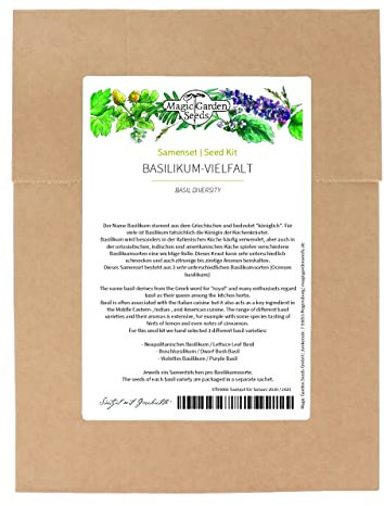 Varietà di basilico - set di semi con 3 varietà di basilico molto diverse e aromatiche