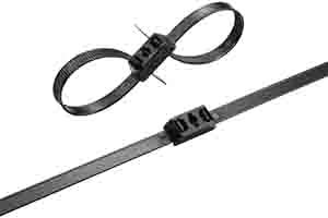 RS PRO Nylon 66 Kabelbinder Doppelkopf Schwarz 12,7 mm x 500mm, Packung a 50 Stück