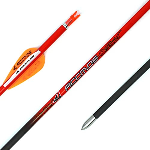 ACCMOS 12pcs Longueur Personnalisée Flèche Carbone pour 10-70 LB Arc Recurve Diamètre Intérieur 4.2mm .165 22-32 Pouces Spine 400 500 600 700 800 900 1000 Adulte Jeunesse Chasse et Entraînement