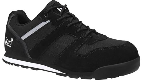 Jori Sicherheitsschuhe jo_Slim Black Low ESD S3S, Damen und Herren, Leder/Textil, Stahlkappe, leicht, sportlich 44, Schwarz