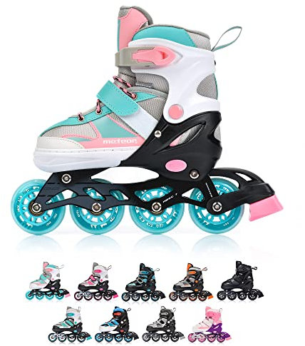 meteor® Inliner Rollen Inline Skates Mädchen und Jungen Inliner Kinder Inline Skates ABEC7 Rollen inliner mit Einstellbarer Größe Inliner Kinder Inline Skates