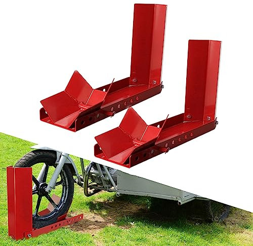 Gimisgu Cavalletto per moto, 2 pezzi, morsetto anteriore per moto, adatto per pneumatici da 8 a 24 pollici, supporto per il trasporto