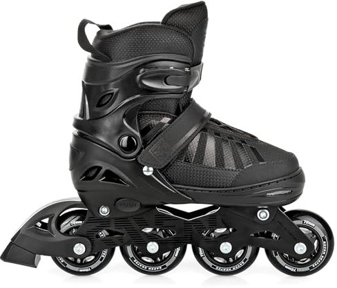 RAVEN Inline Skates Inliner für Kinder und Erwachsene OPTIONAL 2in1 mit Schlittschuhen verstellbar (Oxen Black ohne Kufen, 38-42 (25cm-27,5cm))