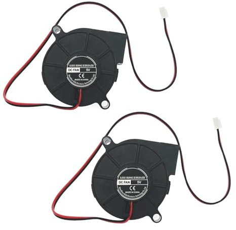 JZK 2stk 50x50x15 mm 5cm kleiner Gebläseventilator 5V DC 3D Druckergebläse Lüfter 5015 leiser Mini-Lüfter 5V Gehäuselüfter Gebläse für 3D-Drucker Bürstenloser DC Lüfter 50mm