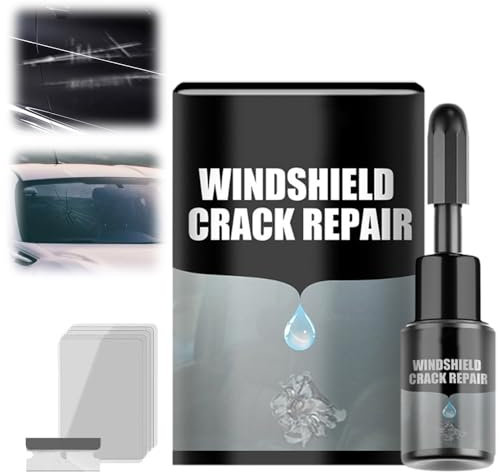 Kidmis Car Windshield Crack Repair Fluid, Windschutzscheibe Reparaturset, Steinschlag Reparaturset Windschutzscheibe, zur Rissen,in Sternform und Risse in Halbmondform 20ml (1pcs)