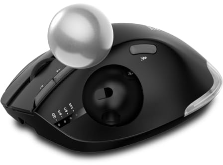 YIWEOG F-33 Trackball Mouse Inalámbrico Triple Modo BT para Diseñador Gráfico Profesional 2D/3D Dibujo CAD en Pantalla Cruzada PS RGB con Ángulo de Ratón Ajustable Programable