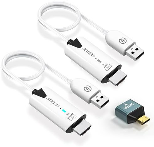 EDUP Wireless HDMI Transmitter und Receiver, 1080P Funkübertragung von Laptop oder PC auf Fernseher oder Projektor, Drahtloser HDMI Extender für kabelloses Video- und Audio-Streaming