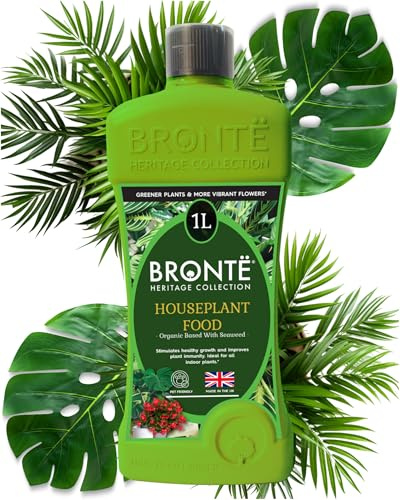 Bronte Concentrated 1Ltr Houseplant Food – Makes 250L of Organic Plant-Based Liquid Fertiliser, Seaweed Enriched, Pet-Friendly, Perfect for Indoor Plants & Flowers – Boost Growth & Vibrancy Naturally