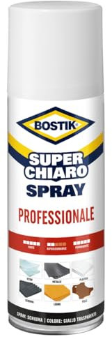 Bostik Superchiaro Spray Professionale, Adesivo spray trasparente per applicazioni professionali 500 ML