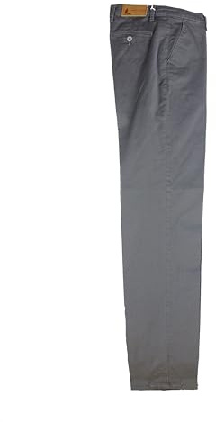 profili di Toscana - Pantaloni Chino Uomo Estivo in Cotone con Microfantasia, Tessuto Leggero e Traspirante, Elasticizzato, Gamba Dritta, Vita Regolare, 100% Made in Italy (60, Grigio)