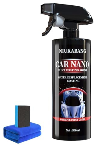 Nurafix Nano bilspray, 2025 repborttagningskit for bilpolish, T-skär repborttagning for fordon, keramisk beläggning bilspray, snabb reparation av repor, reparerande polerspray med våtservett och svamp
