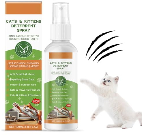 Repellente per Gatti,Spray Repellente per Gatti,Disabituante per Gatti,Spray Anti Graffio Gatto,Repellente Gatti e Spray Antigraffio per Gatti Divano,Protezione Divano e Mobili per Gatti 100ml