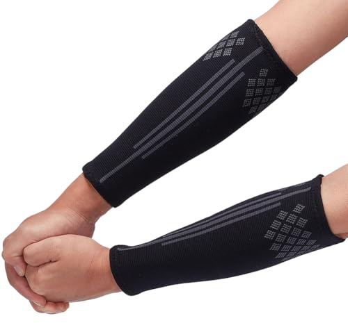 CREATCABIN Manchon Protection pour Avant Bras Volleyball Nylon Noir Respirant pour Passes et Frappes. Protection Optimale pour L'Entraînement au Basketball Football Américain Baseball Femme/Homme