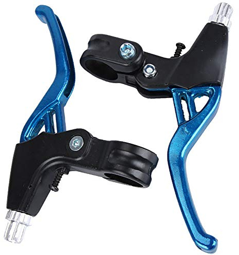 HugeDE Aluminum Bicycle Brake Lever Handle Universal Mountain Road Bike Brake Fit for Most Bicycles 22.2mm Diameter Blue
