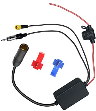 Vecys FM/AM DAB DAB+Bilantenn Signalförstärkare DIN Male till DIN Female till SMA Male Adapter 12V Car Radio Signalförstärkare för Audio Stereo Digital Car Radio
