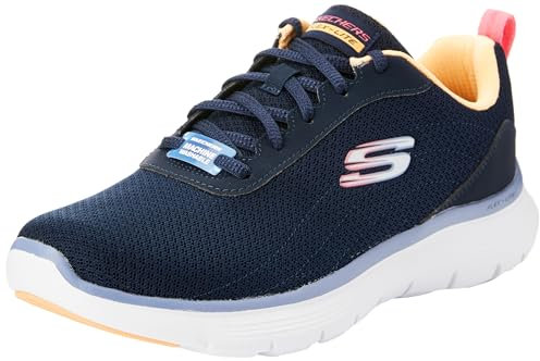 Skechers Damen Flex Appeal 5.0, Marineblaues Netzgewebe mit mehrfarbigen, 39 EU