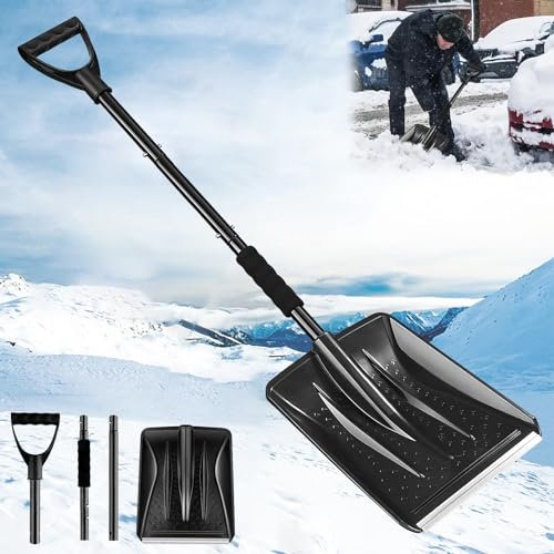 Schneeschaufel,Tragbare Schneeschaufel,Schneeschaufel Kinder,Schaufel im Winter,Schneeschaufel Schaufel Winter,Schaufel für Garten,Auto-Schneeschaufel,Schneeschieber mit leichtem Stahlstiel.
