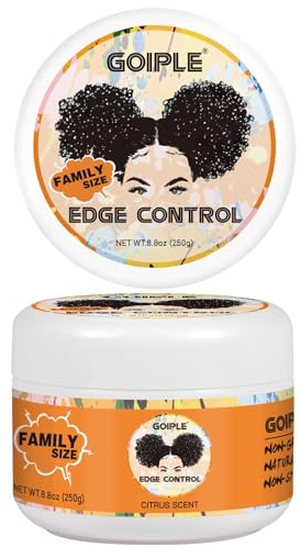Edge Control Cire Pour Femmes Noires Tenue Forte, Non Grasse, Gel Plus Lisse, Cheveux Afro Pour Cheveux Noirs, Brillance, Gel Cheveux Afro Pour Femmes Cire Cheveux Afro (Parfum Agrumes)