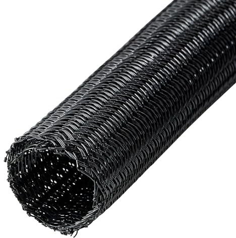 RED WOLF 25mm-3m Kabelschlauch Selbstschließend Schwarz, Gewebter Kabelmantel Anti-Kratzer Kabelstrumpf Für TV Computer Haus Elektrisch Automobil Kabelschutz Flexibel Kabelmanagement Kabel Sleeve