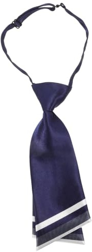 BESTYASH Cravatta professionale da donna, 3 pezzi, per legare con fibbia, cravatte uniformi, cravatte da donna, cravatta da donna in finta seta, Blu scuro, 21.00X8.00X2.50CM