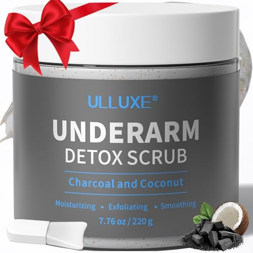 Scrub disintossicante ascellare con carbone, cocco e menta - Elimina odori, pulizia profonda, scrub esfoliante per il corpo, rimozione scura delle ascelle, deodorante per ascelle detox scrub per donne