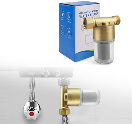 HJIAMA Filtro Acqua, Filtro Acqua Pozzo, con Filtro di Precisione da 40 μm, Design a Doppio Anello di Tenuta, Filtro doccia, Adatto per Scaldabagni, Lavatrici, Rubinetti