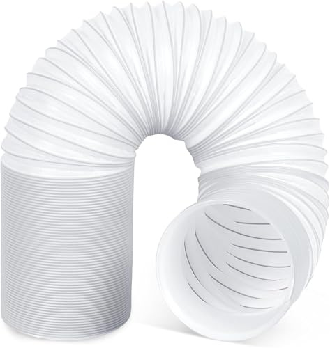 FASCINATDECO Tubo Salida Aire Secadora Ø150 mm 3 Metros Tubo de escape Flexible PVC, para sistemas de aire acondicionado, secadora, campana extractora (Ø150mm/Longitud1,5m,Blanco)