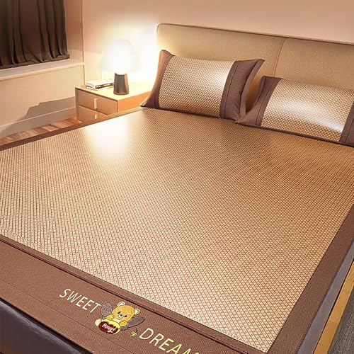 Kavenza Estivo Stuoia di bambù, Materasso Raffreddamento Pieghevole in bambù, Materassino Rinfrescante, Materassino Rinfrescante Estivo in Rattan,Liscio e Traspirante,per Divano Letto(120cmx200cm)