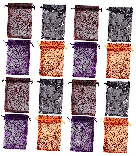 CHILDWEET 50Pièces Sacs à Halloween Conteneurs de Rangement pour Fêtes Couleurs