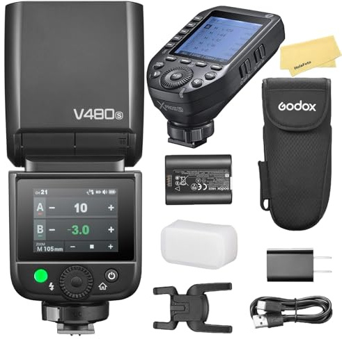 Godox V480S V480 S TTL Camera Flash with Godox XProII-S Flash Trigger for Sony Camera Flash Speedlite Light,2.4G HSS 1/8000s,650 Full-Power Flashes,GN50,1.7s Recycle Time