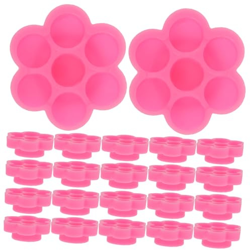 STOBAZA 200 Stück Klebstoffbehälter aus Kunststoff in Rosa Kleiner und Leichter Becher für Künstliche Wimpernkleber für Wimpernstudio und Kosmetik