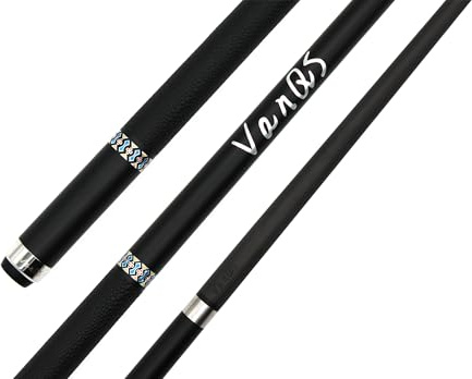 BILMAG VanQs CGS Carbon Billardqueue – 58 Pool Queue aus Carbonfaser mit Uni-Loc Joint, 12,5 mm Leder-Tip und 3D-Ledergriff (Schwarz)