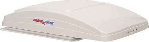 MAXXAIR Maxxfan Deluxe - Campana de Techo (plástico, 12 V, 10 velocidades, termostato, Cubierta de Lluvia, Mando a Distancia, 35,5 x 35,5 cm)