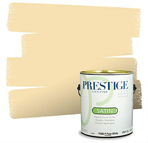 PRESTIGE Paints Interior Paint and Primer In One, 1-Gallon, Satin, Comparable Match of Sherwin Williams* Friendly Yellow*