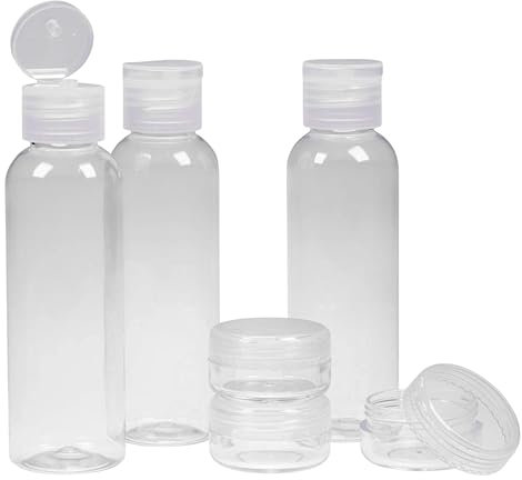PARSA Beauty 6-teiliges Reiseflaschen Set – Reiseflaschen zum Befüllen 100ml und Reisegröße Behälter – Reise Gadgets – Reiseset Flüssigkeiten – Reisebehälter Kosmetik travel
