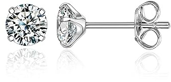 Limerencia G23 orecchino in Puro Titanio per Uomo e Donna, Anallergici con Zirconi Cubici, Diamante per Ragazze e Adolescenti (3mm, Butterfly Buckle)
