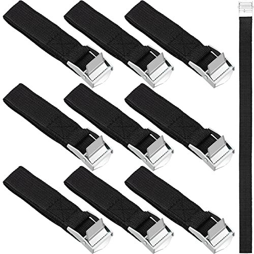 10 Pezzi Cinghie di Fissaggio Cinghie di Tensione Regolabile Cinghie di Ancoraggio Professionale con Fibbia per Bicicletta, Moto, Bagagli Caricabile Fino a 100 KG - Nero 40 x 2.5cm