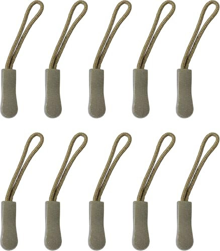 Yerleomit Reißverschluss-Anhänger-Set - 10 Stück Nylon Ersatz-Zieher für Kleidung, Rucksäcke und Gepäck