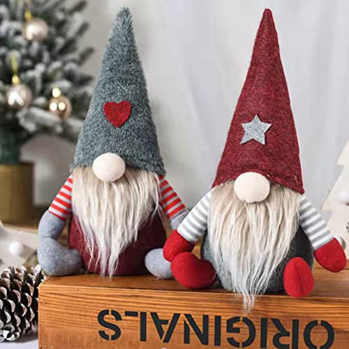 Purpledi 2pcs Weihnachten Deko Wichtel - Weihnachtswichtel Plüschdekorationen Skandinavischer Zwerg Weihnachten Deko, Weihnachtsmann Elf Ornamente für Weihnachten Party Kamin Baum Dekoration