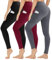 Gayhay 3er Pack Leggings Damen High Waist Sportleggings Blickdicht Sporthose für Sport Yoga Gym(Schwarz/Weinrot/Dunkelgrau-T,XXL)