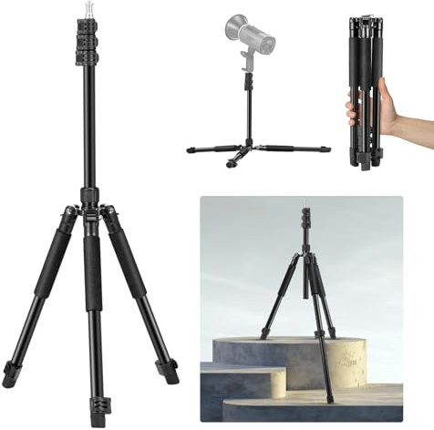 NEEWER Soporte de luz para fotografía, 1,5 – 6,4 ft/47-195 cm, Aluminio Reversible, trípode de iluminación de Estudio, Soporte portátil para teléfono y vídeo, Tornillo de 1/4 Pulgadas para luz